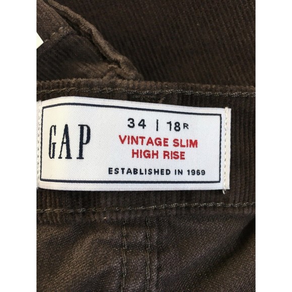 NWT Gap High Rise Vintage Slim Corduroy Pants Women’s Sz 18 Regular Brown - Picture 5 of 9